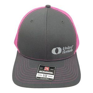 United Rentals Gray Pink Mesh Snapback Cap Trucker Baseball Hat Richardson NEW